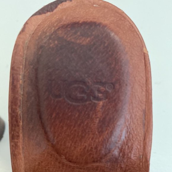 Ugg Brown Calf Hair Peep Toe Platform Heels Size 36.5 - Picture 5 of 10